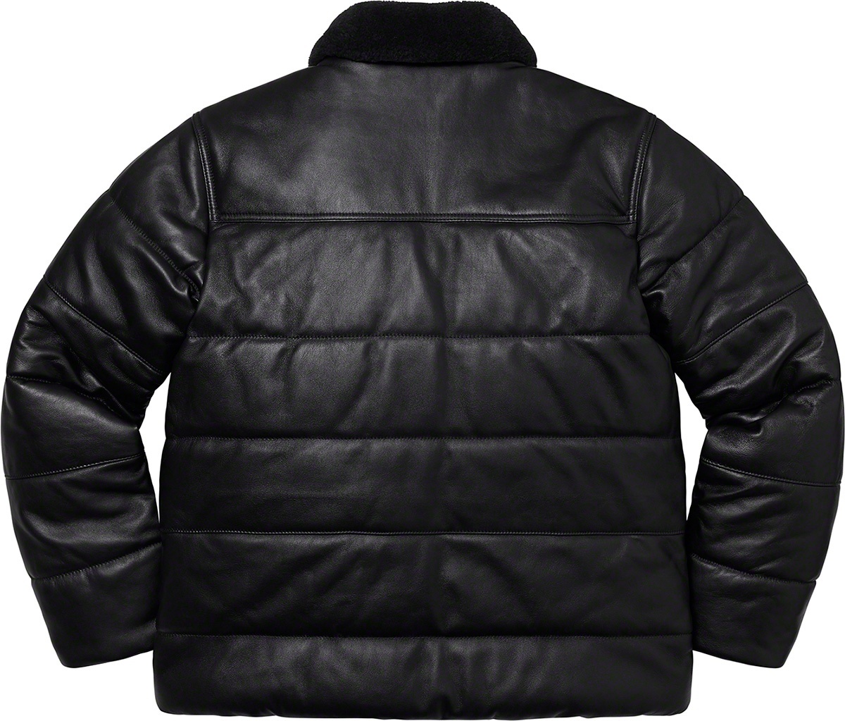 Supreme®/Schott® Shearling Collar Leather Puffy Jacket view 13
